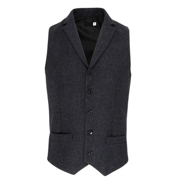Premier Mens Herringbone Waistcoat / Dark Gray